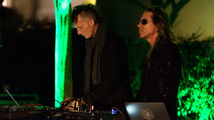 William Basinski and Lawrence English DJing together.