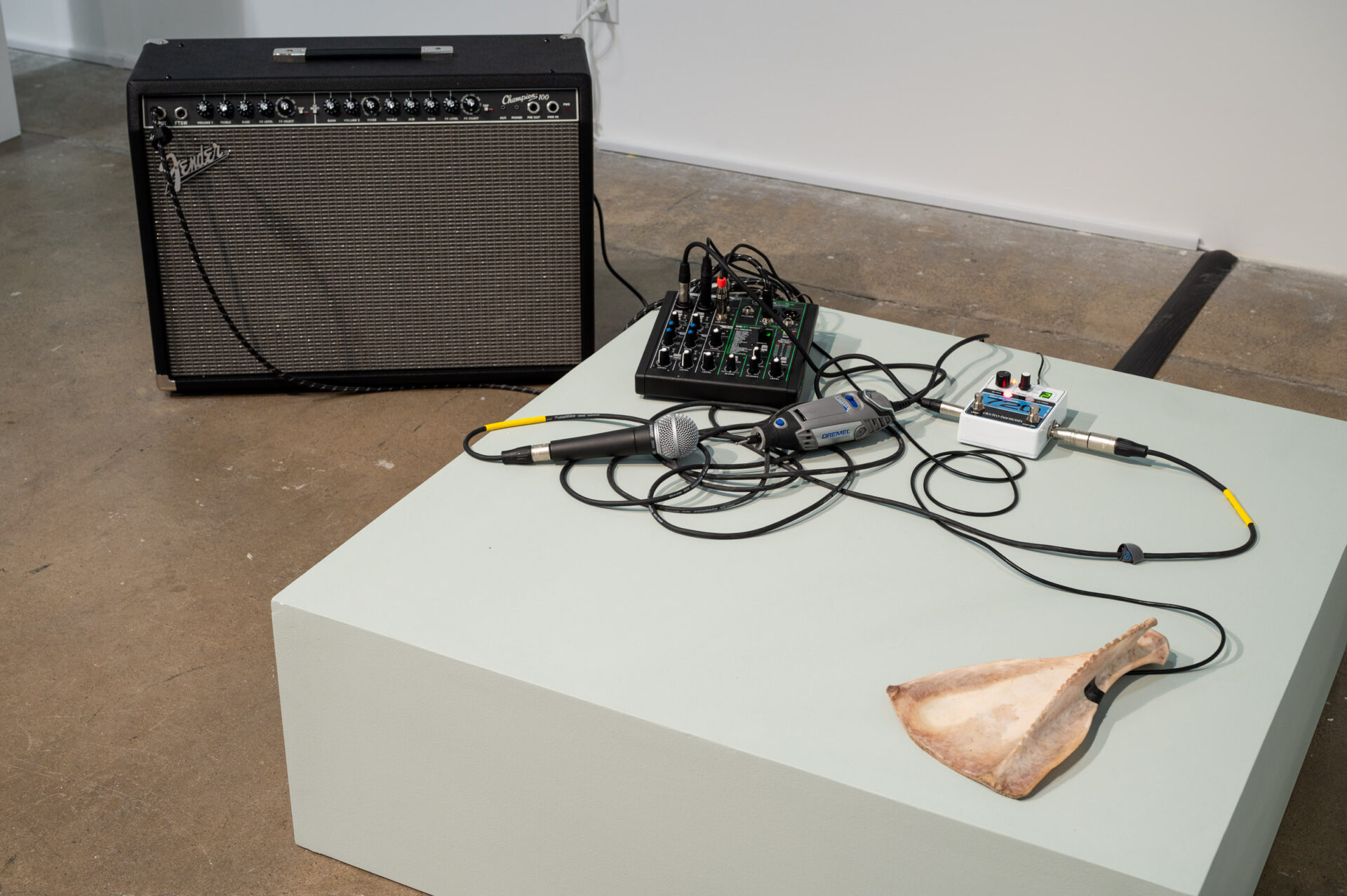 Jeneen Frei Njootli, Bone meets blade, sonified calling out. who what will utter back, 2023
Installation view at Energy Fields: Vibrations of the Pacific, co-presented by Fulcrum Arts & Chapman University.
Photo by Christopher Wormald.